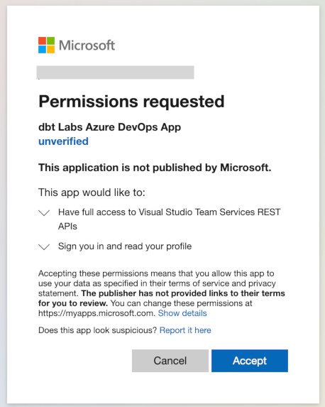 Azure DevOps Authorization Screen Azure DevOps Authorization Screen